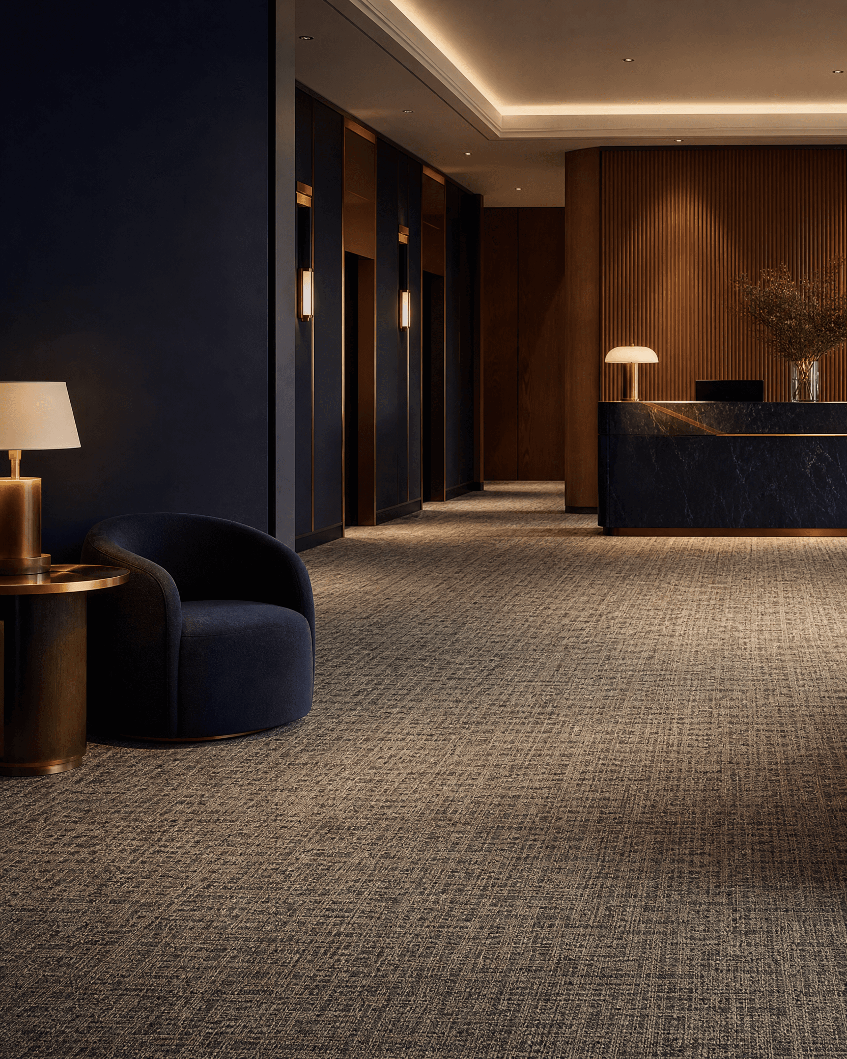 Professional carpet care in a commercial lobby